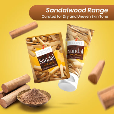 Ozone Sandal Face Wash | Enriched with Sandalwood | For All Skin Type Anti-Pollution, Cleansing, Soft, Smooth & Uneven Skin Tone | For Men & Women | 60ml (Pack of 3)